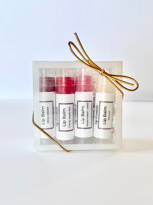 4 Tube Natural Tinted Lip Balm Gift Set
