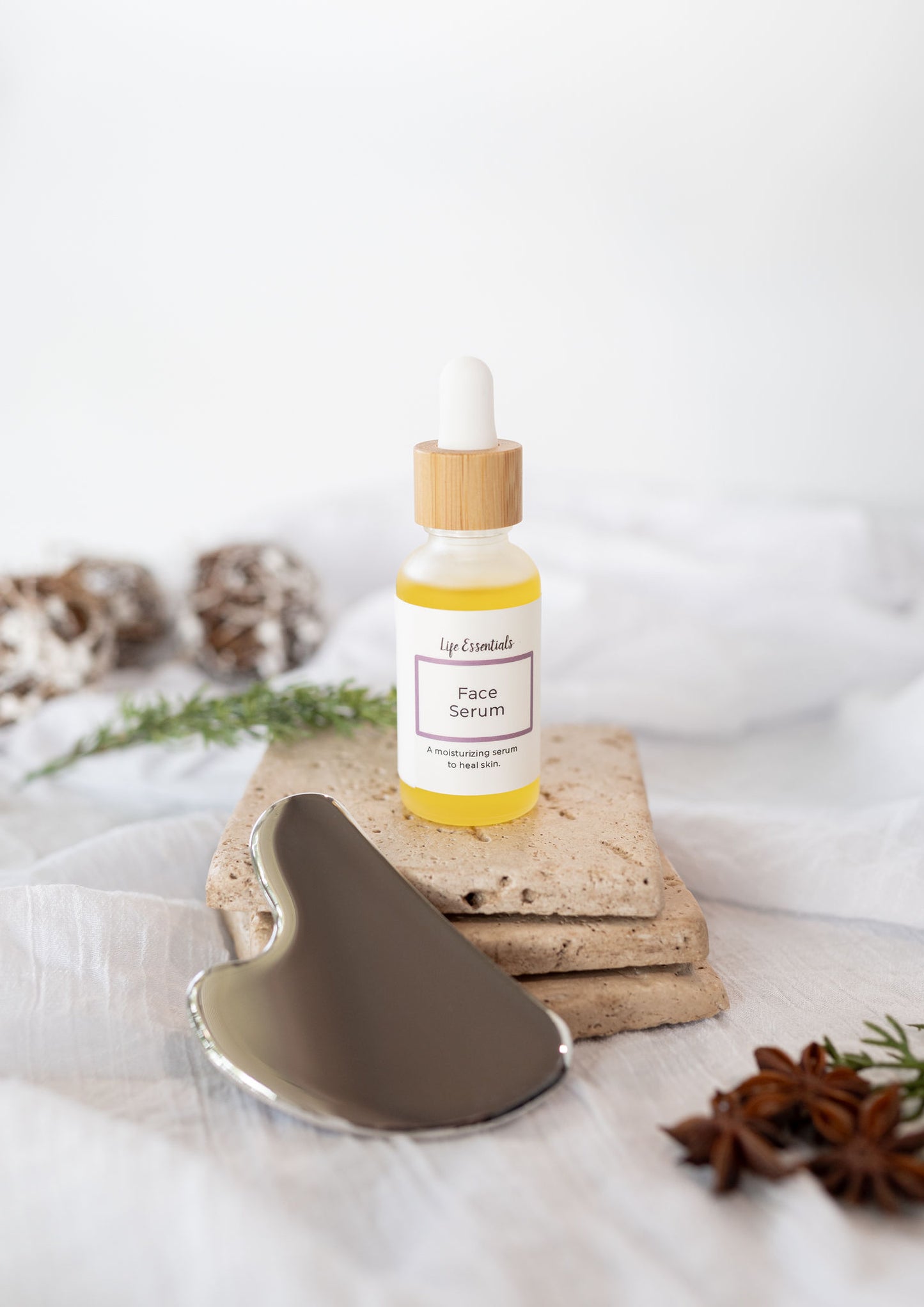 Gua Sha Facial Tool & Face Serum Bundle