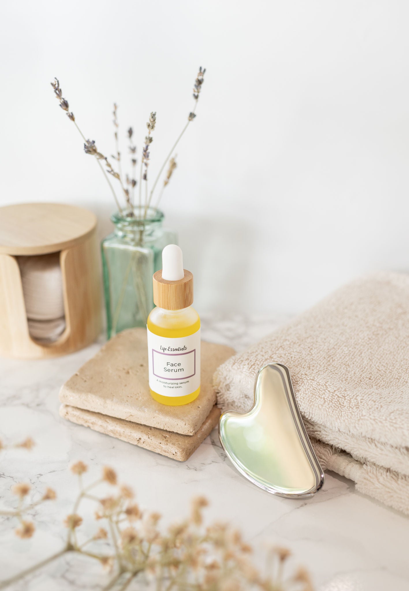 Gua Sha Facial Tool & Face Serum Bundle