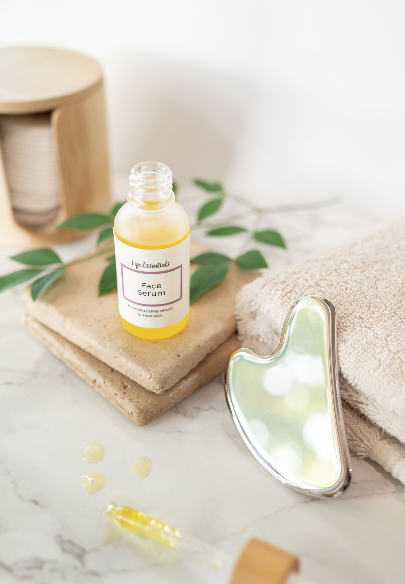 Gua Sha Facial Tool & Face Serum Bundle